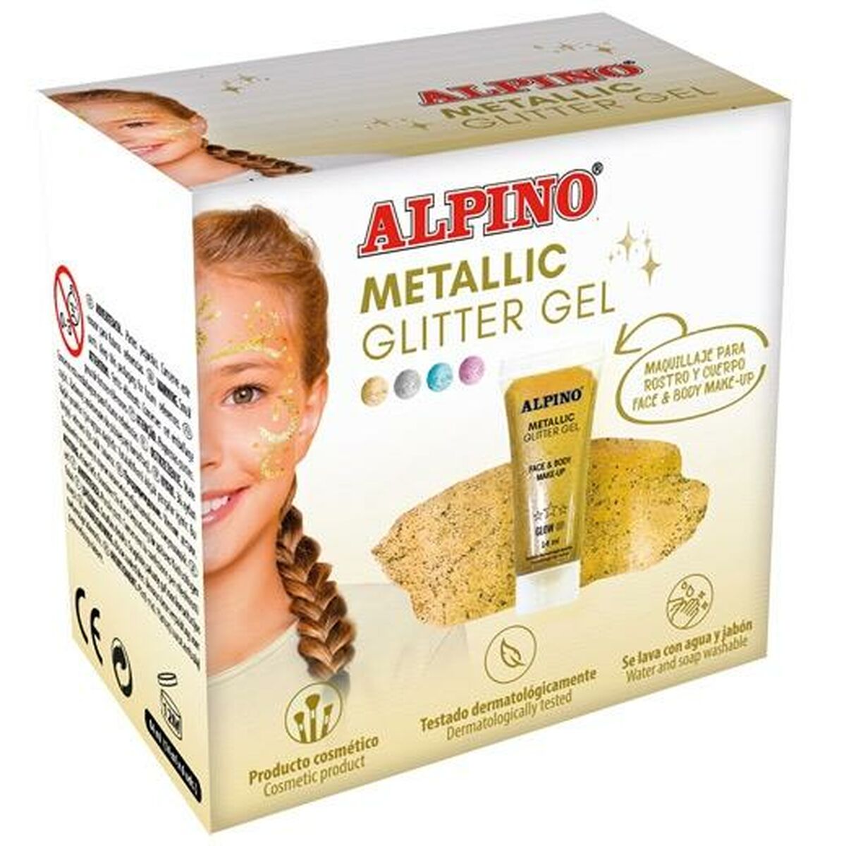 Children's Makeup Alpino Gel Glitter Golden-0