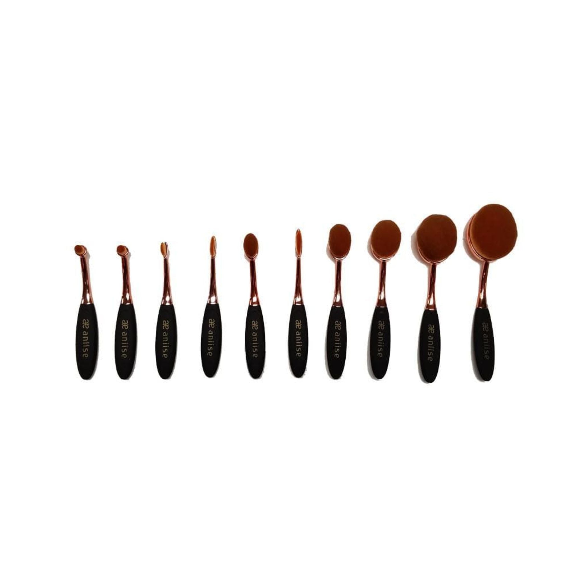 Synthetic Oval Makeup Brush Set - 10 Piece-0